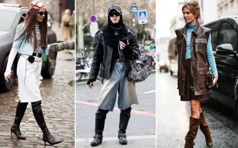 Bermudas y botas: la combinación indiscutida para los looks de media estación