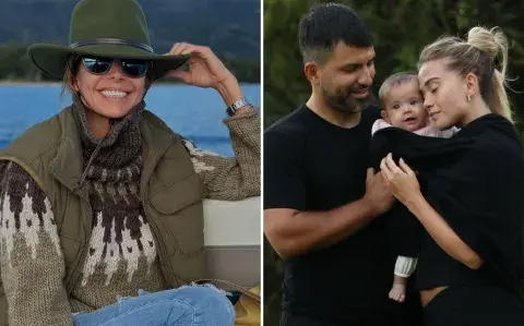 Las paradisíacas fotos de Juliana Awada, Kun Agüero y Sofía Calzetti en el sur argentino