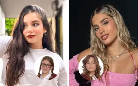 Foto de Julieta Poggio y Albana Fuentes con unos círculos de Patito y Antonella