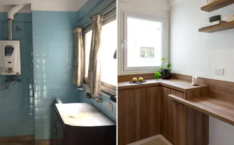 Antes y después de una cocina que ganó protagonismo con una buena reforma