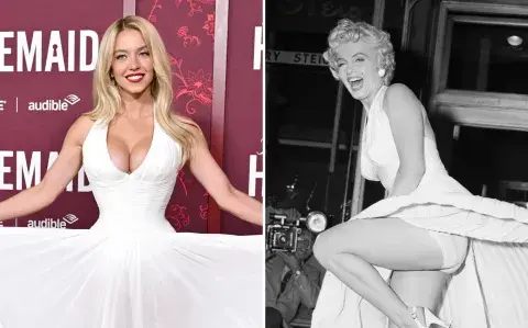 El vestido blanco de Sydney Sweeney que reinterpreta un ícono de Marilyn Monroe