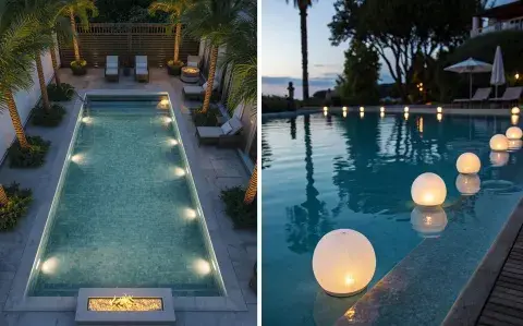 Piletas iluminadas: ideas y opciones de iluminación para realzar tu jardín Piletas iluminadas: ideas y opciones de iluminación para realzar tu jardín