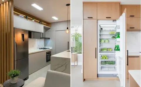 Heladeras escondidas: cómo conseguir una cocina minimalista