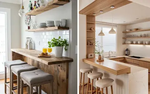Cómo sumar una barra en cocinas pequeñas sin perder circulación	