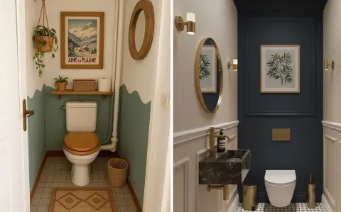 Un baño mini puede convertirse en un rincón de diseño con apenas algunos gestos: pintura, iluminación bien pensada, muebles livianos y accesorios estratégicos.