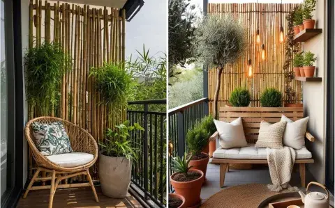 Balcones con cañas de bambú: cómo ganar privacidad sin gastar de más Balcones con cañas de bambú: cómo ganar privacidad sin gastar de más