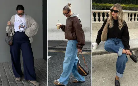 Jeans anchos: wide leg, baggy y slouchy, los cortes que dominan el denim este otoño 2026