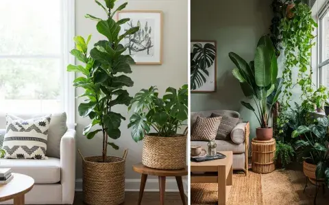 Decoración con plantas grandes: la tendencia 2026 que transforma livings y dormitorios