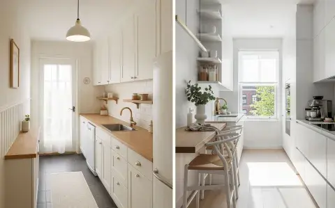 Cocinas estrechas: 5 ideas simples para que parezcan más grandes