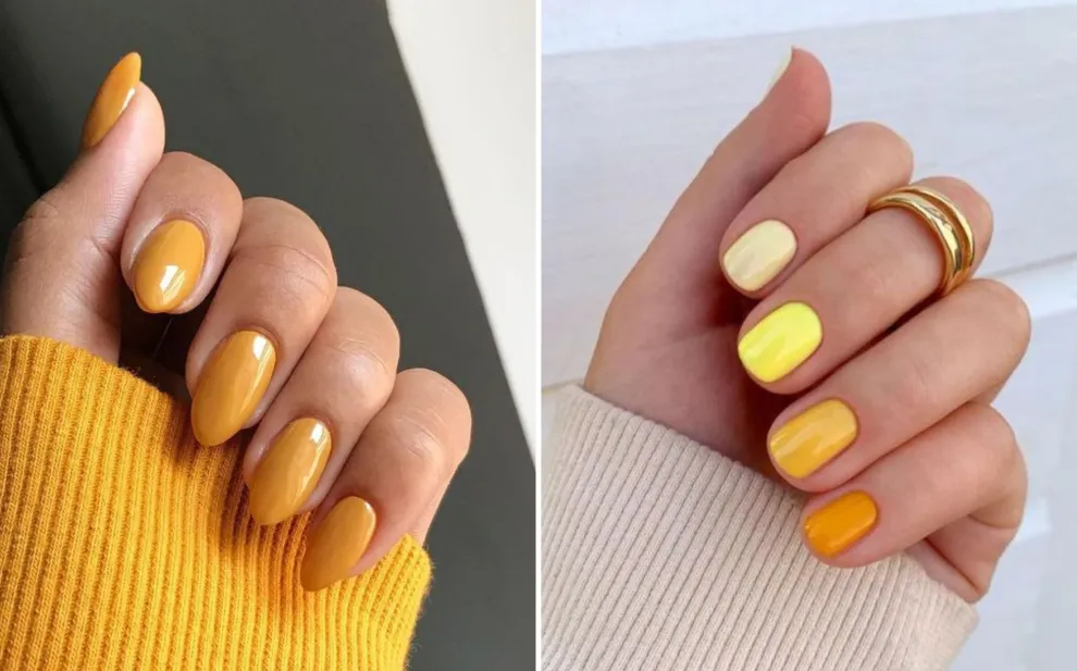 10 diseños de uñas color amarillo.