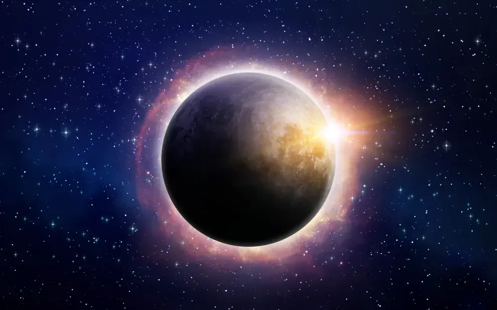 Imagen de un eclipse solar.