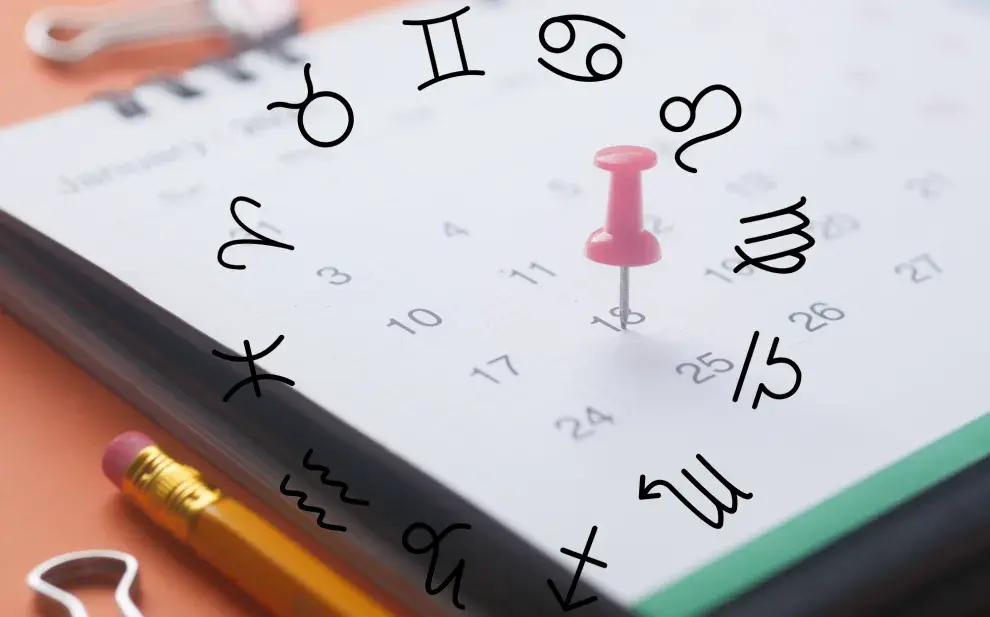 Un calendario con los símbolos del zodíaco