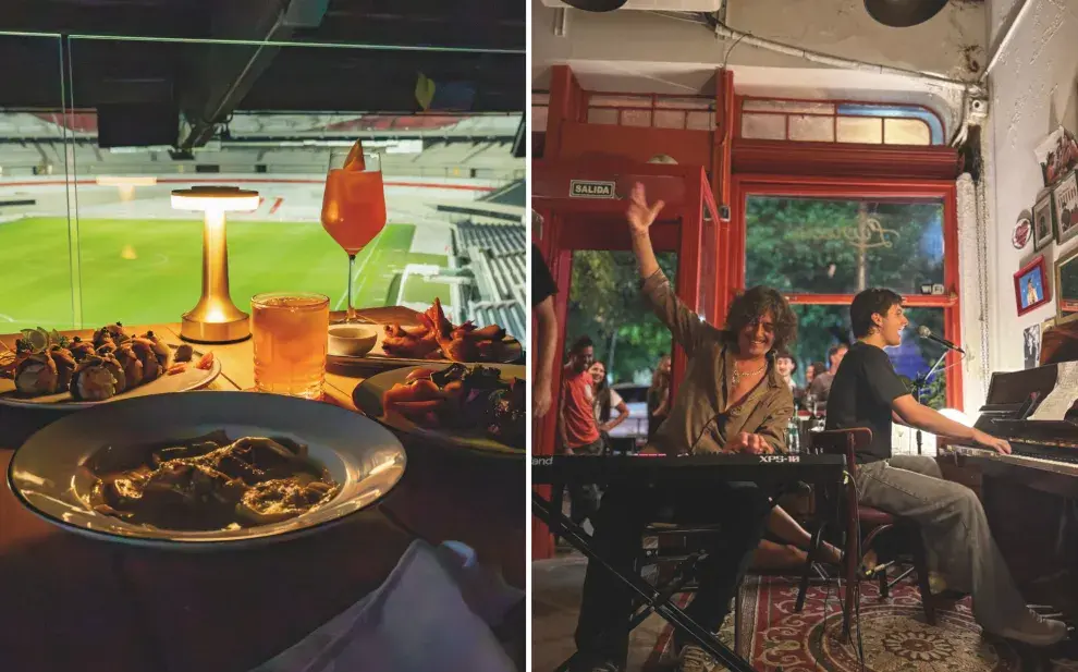 Una vista del Monumental y un piano bar