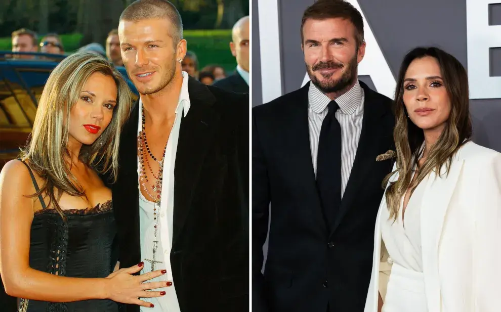 Los Beckham en 2004 y en 2025: la historia de un amor rodeado de negocios que ya lleva casi tres décadas.