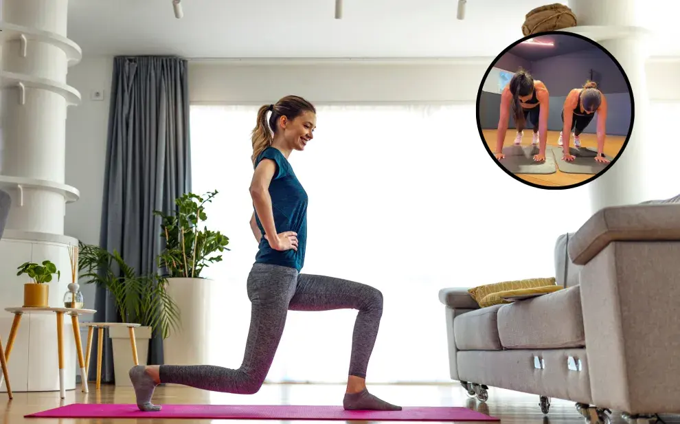 Foto de mujer entrenando.