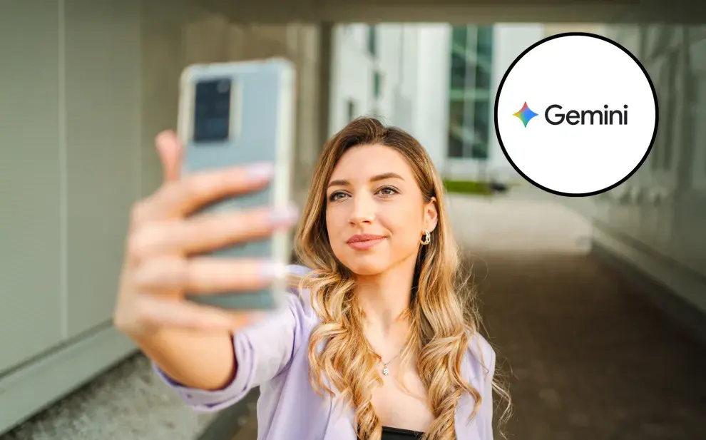 Foto de mujer selfie.