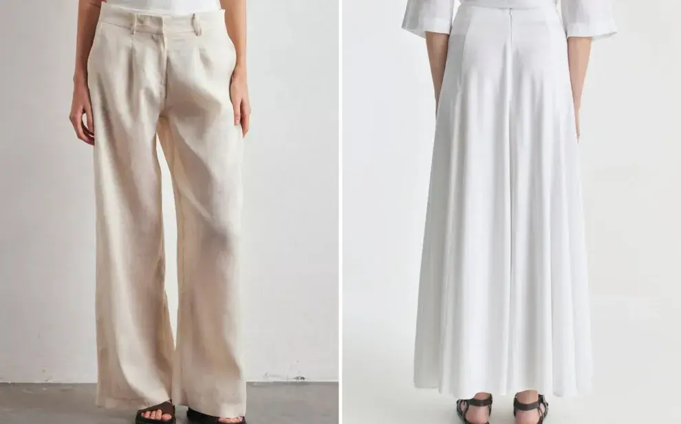 Pantalones sastreros de lino y polleras para salir con la frescura de siempre.