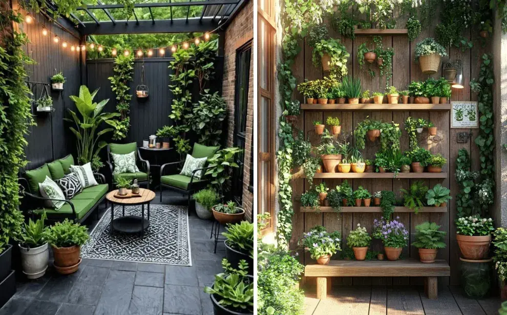 Sumar plantas en patios con poco espacio y sin tierra es posible si se piensa en vertical, en altura y con sistemas adecuados