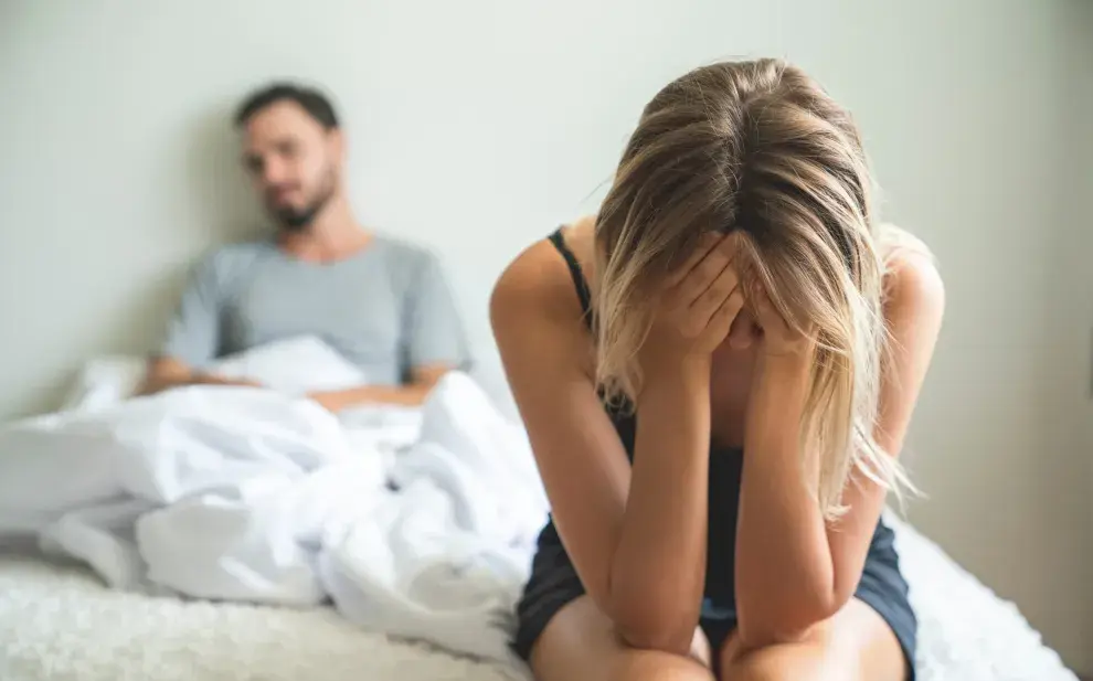 Foto de pareja en crisis.