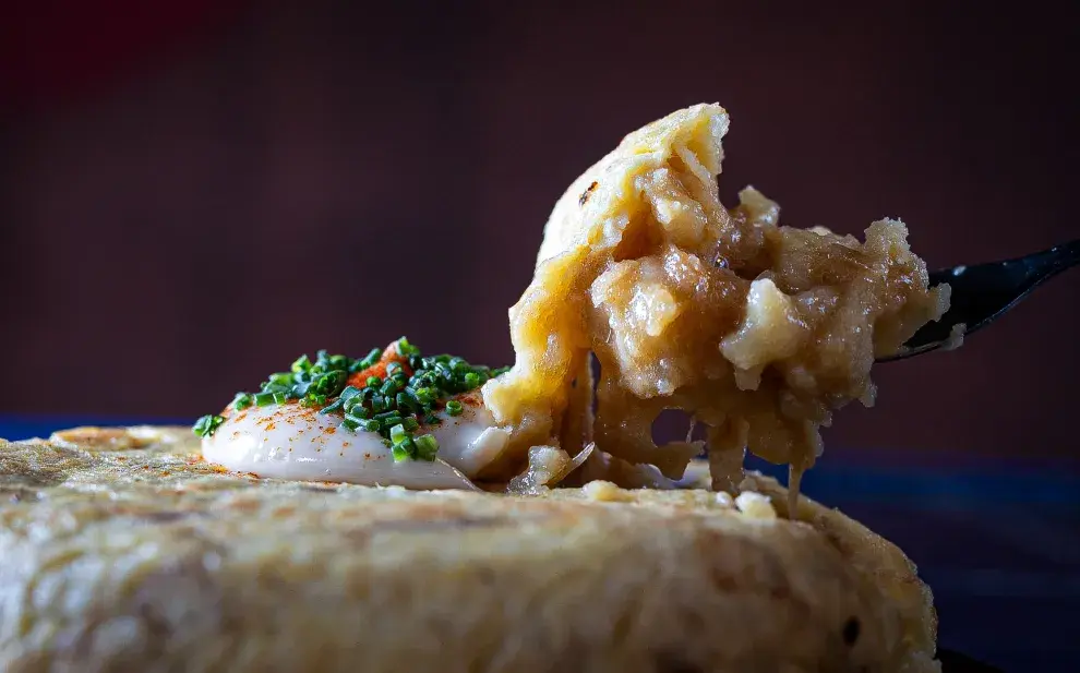 tortilla de papas bien cremosa