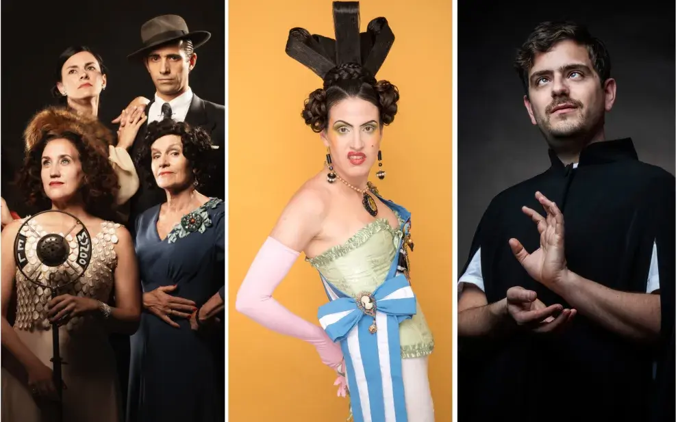 Tres escenas del teatro under: Ada Falcón, La intrigante y Viento Blanco.