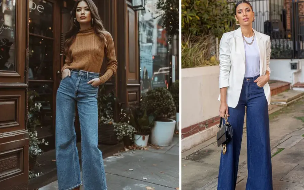 El denim también evoluciona en su materialidad. Predominan los lavados oscuros, los tonos crudos y las telas más rígidas, que aportan un aire pulido y moderno.