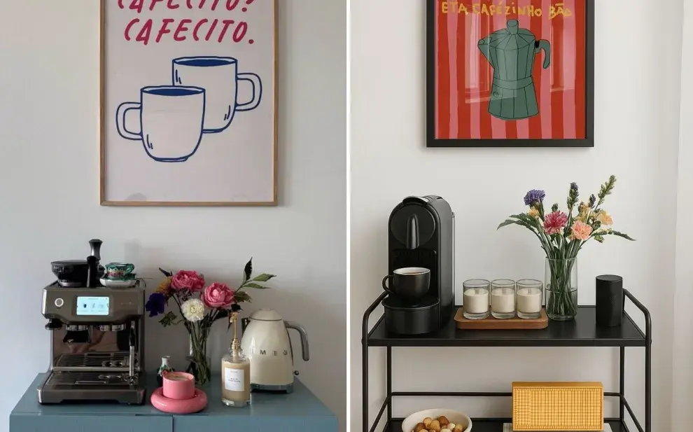 Tiny coffee corners: ideas para crear un rincón de café lindo y funcional