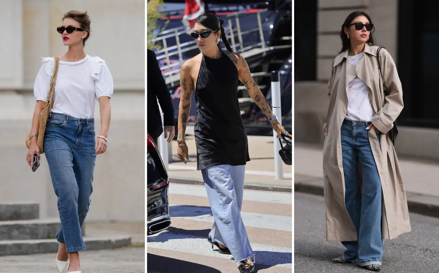 Tendencias 2025: los mejores looks de street style con jeans y kitten heels
