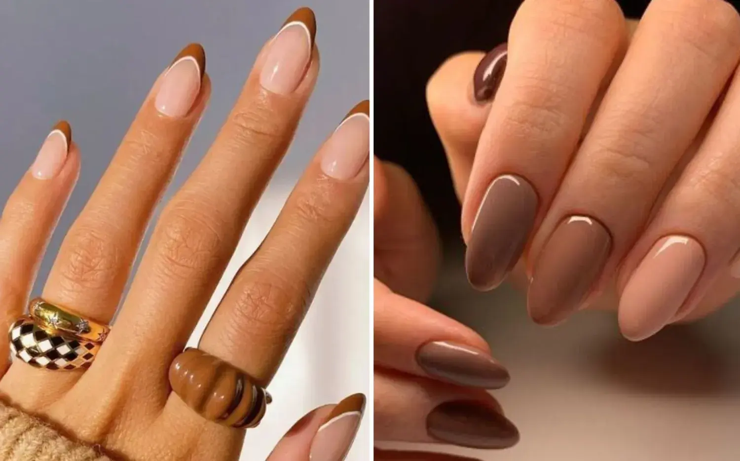 5 diseños de uñas con el color Mocha Mousse, el tono Pantone del 2025