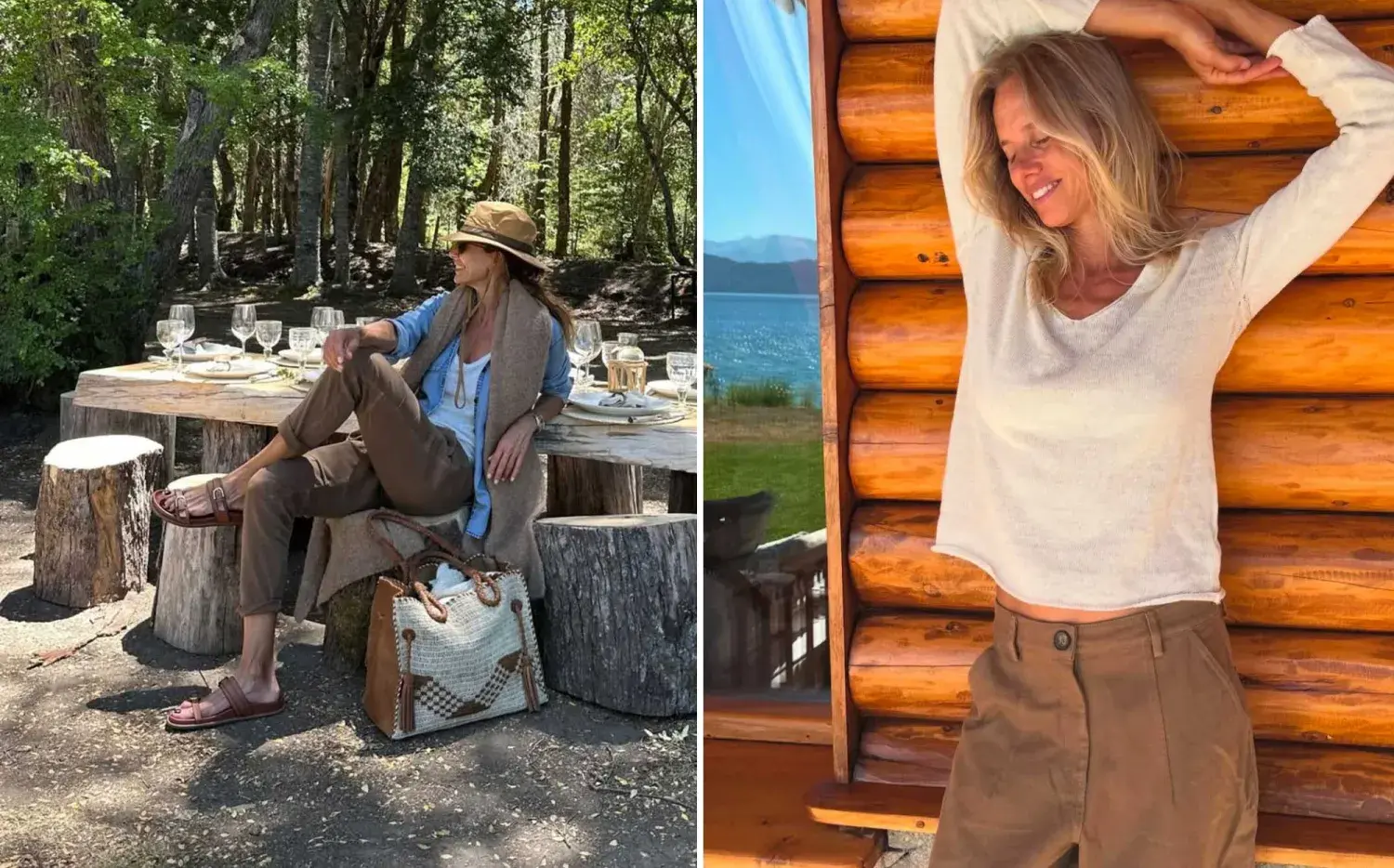 Juliana Awada y Carola del Bianco apostaron a un look de montaña para un almuerzo al aire libre