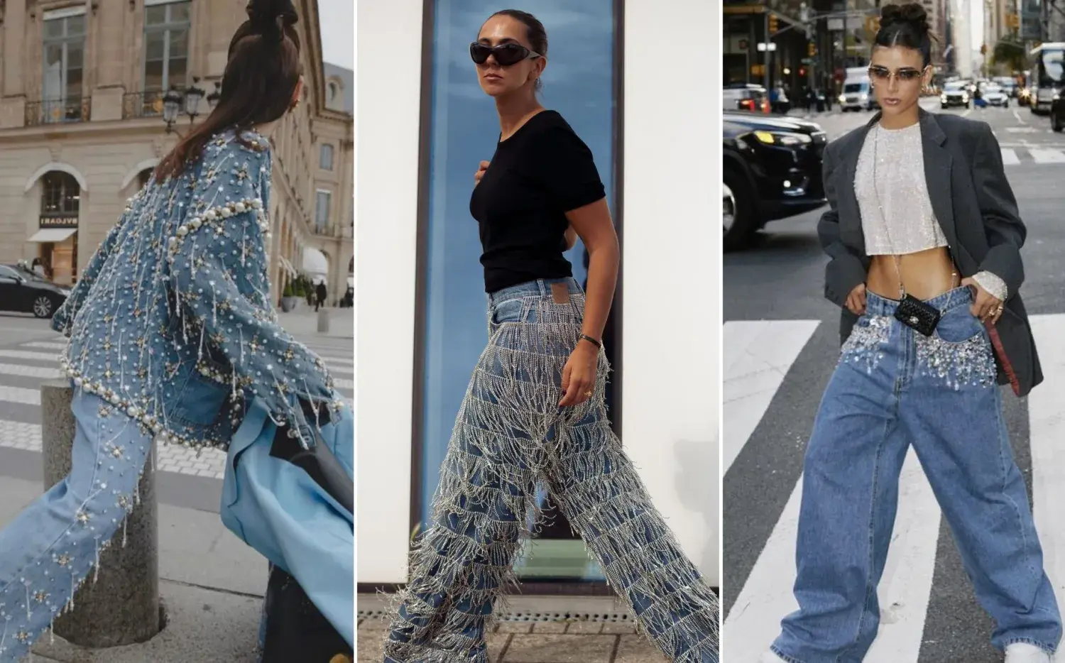 Jeans con cristales: la tendencia que se viene con todo