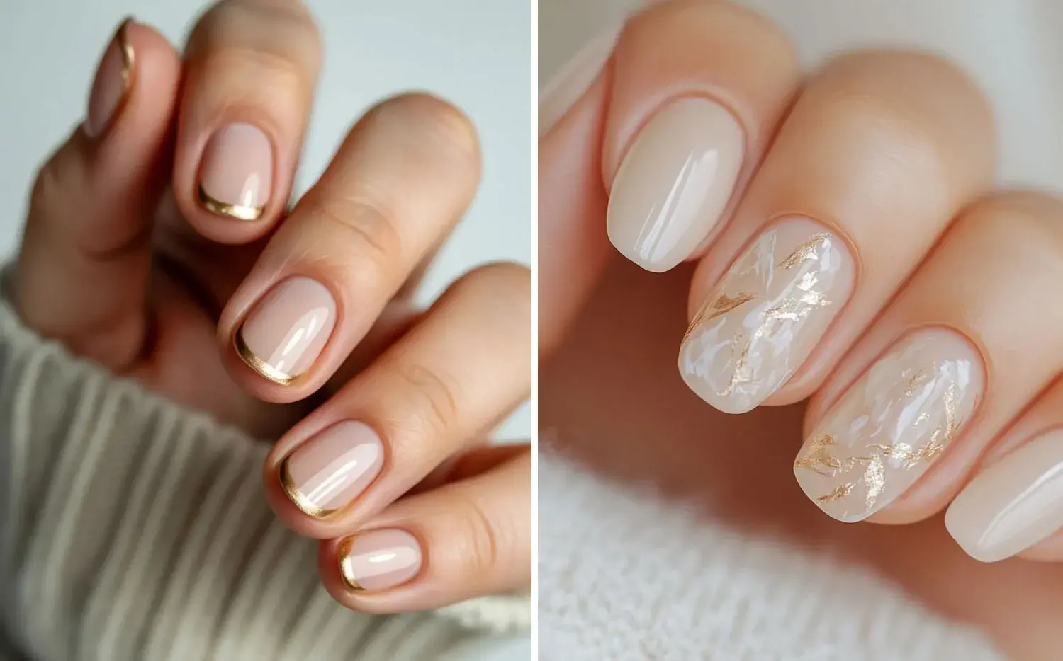 Uñas cortas con detalles metalizados: el toque chic del verano