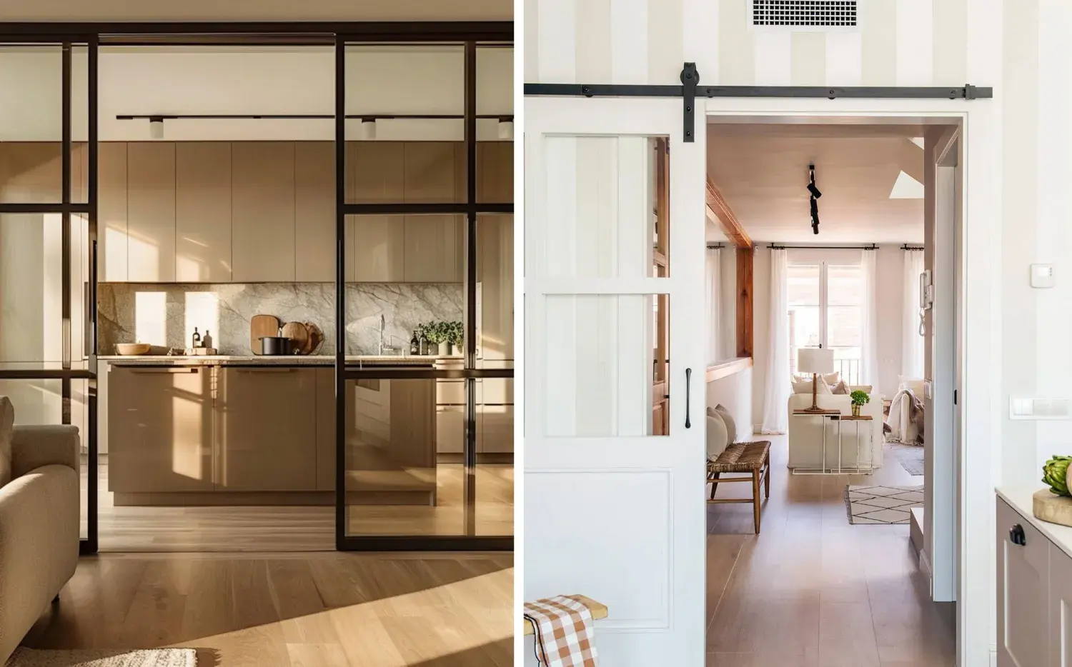 Puertas corredizas en cocinas: ideas para optimizar el espacio