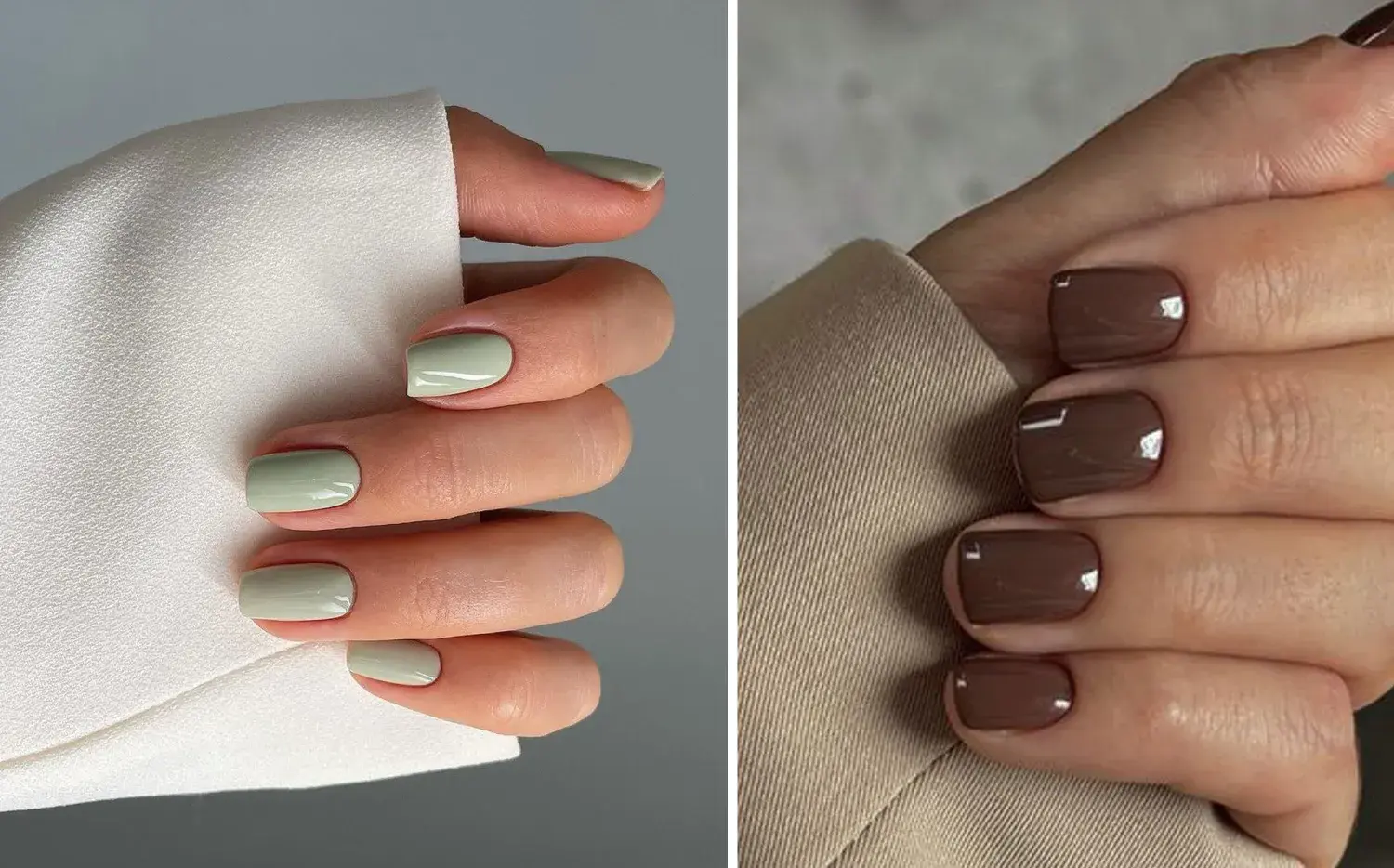 Las uñas cortas se llevan así en otoño: del verde menta al tie-dye