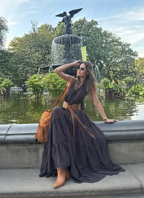 Boho chic: el look súper fresco que eligió Pampita para pasear en familia por Nueva York